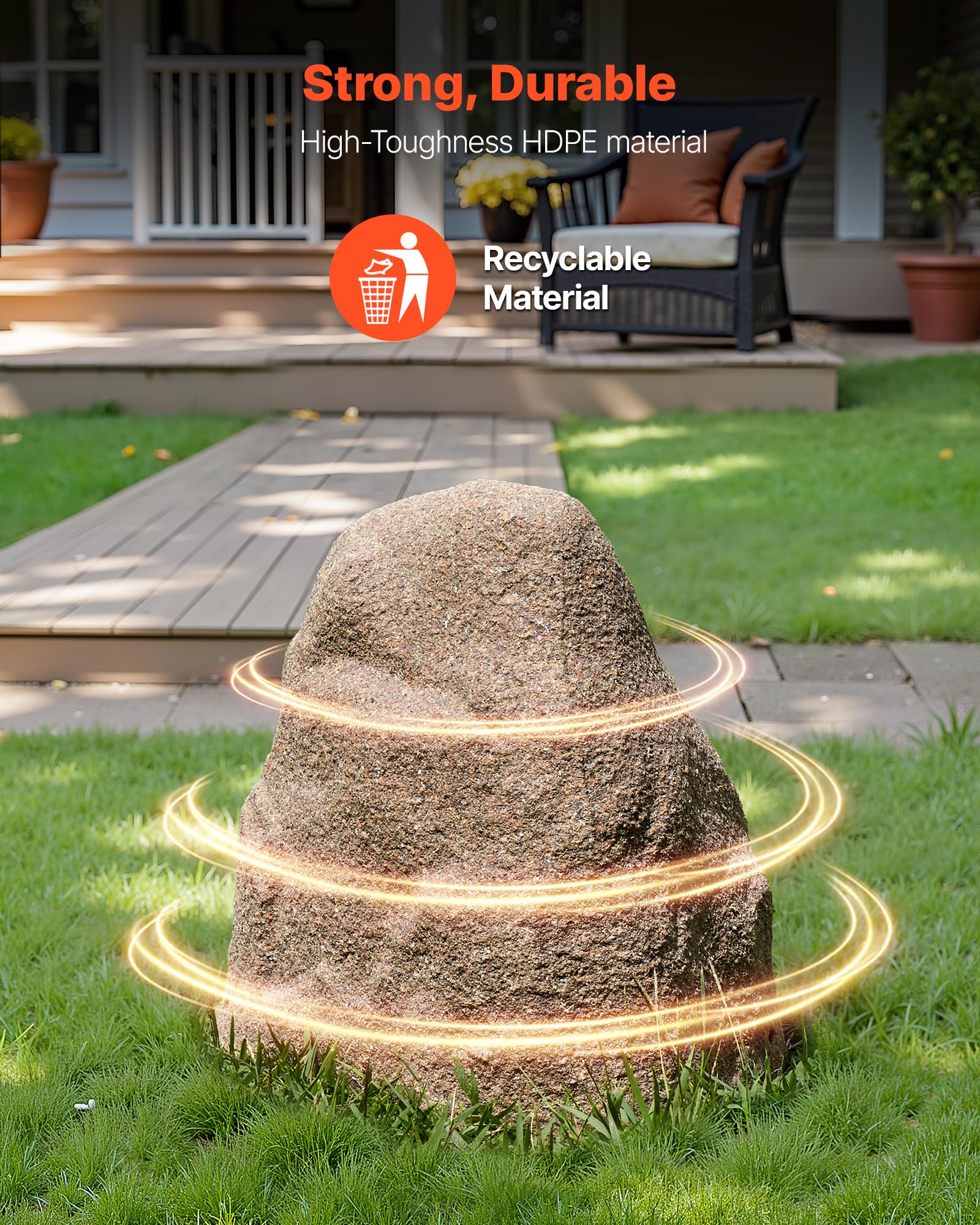 VEVOR faux rock cover adds durable yard decor while concealing irrigation components