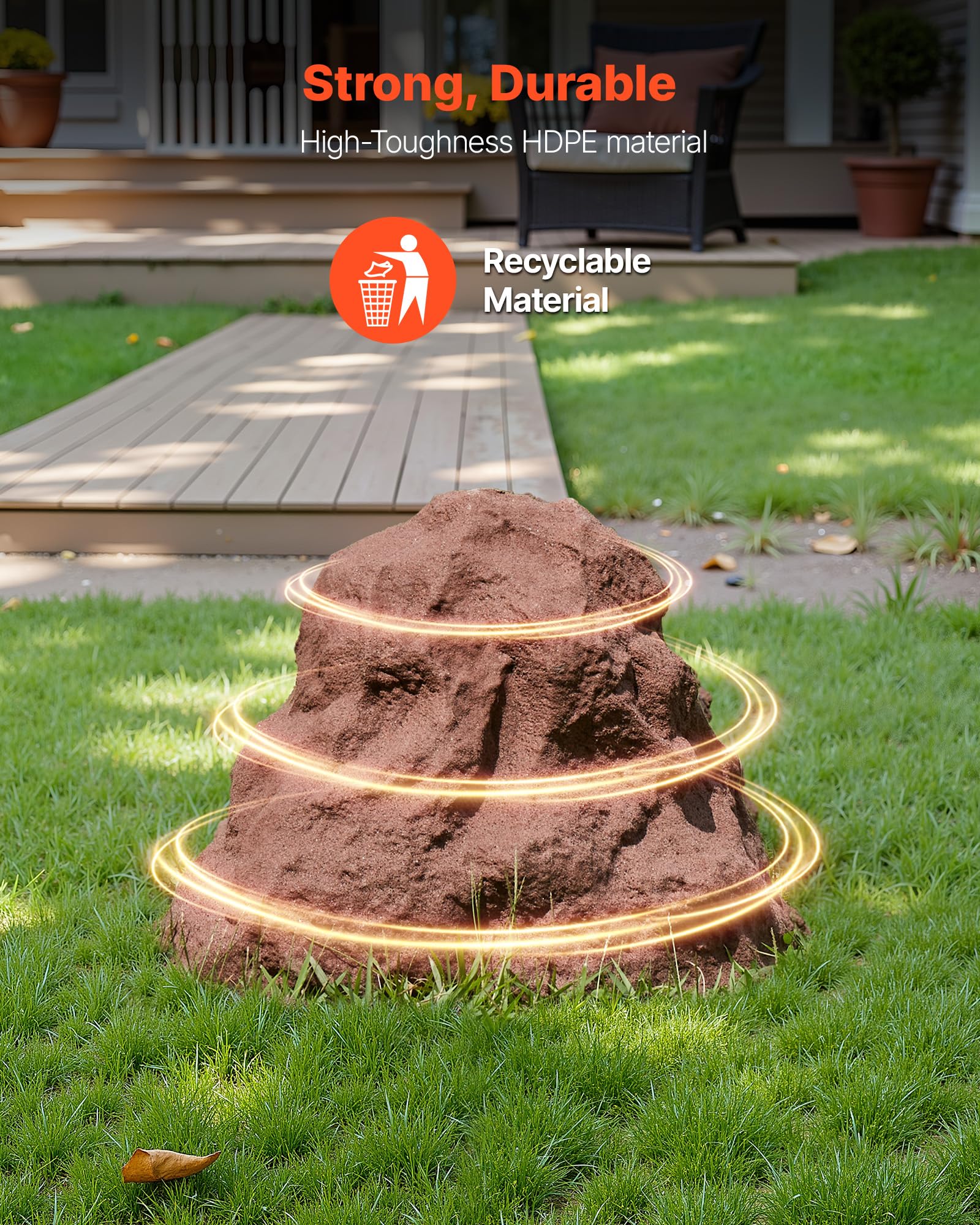 VEVOR rock cover resists sun and rain for durable outdoor use