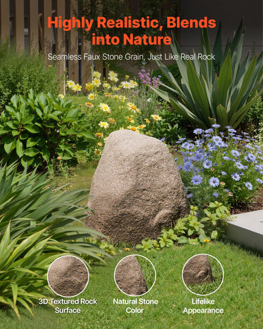 VEVOR faux rock cover protects wells and pumps while keeping a natural landscape look