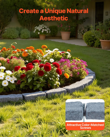 VEVOR 24-brick kit defines garden beds with durable, decorative edging.