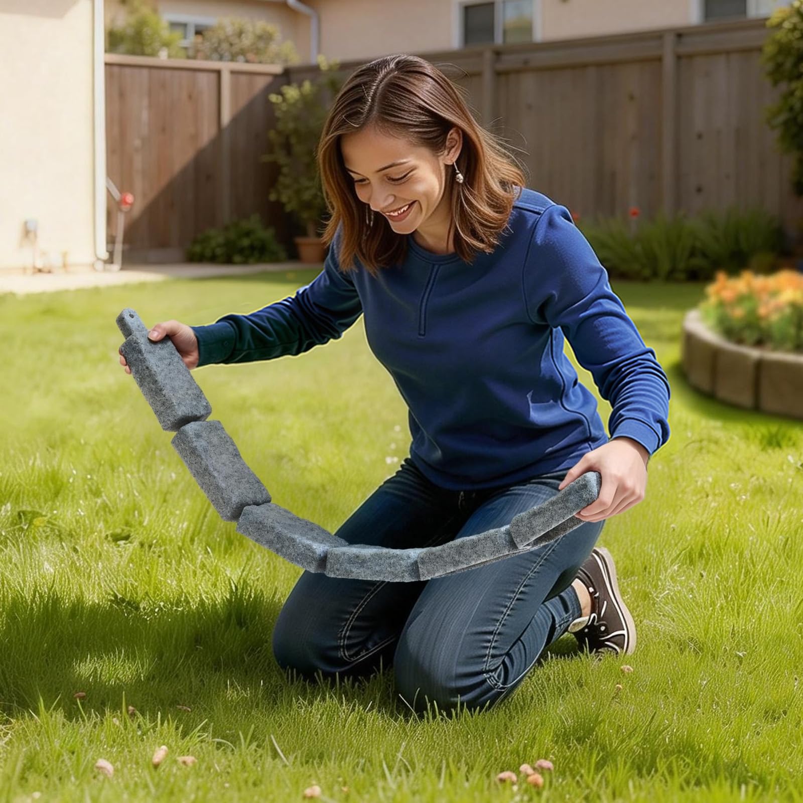 VEVOR lightweight bricks are easy to handle and reposition during installation.