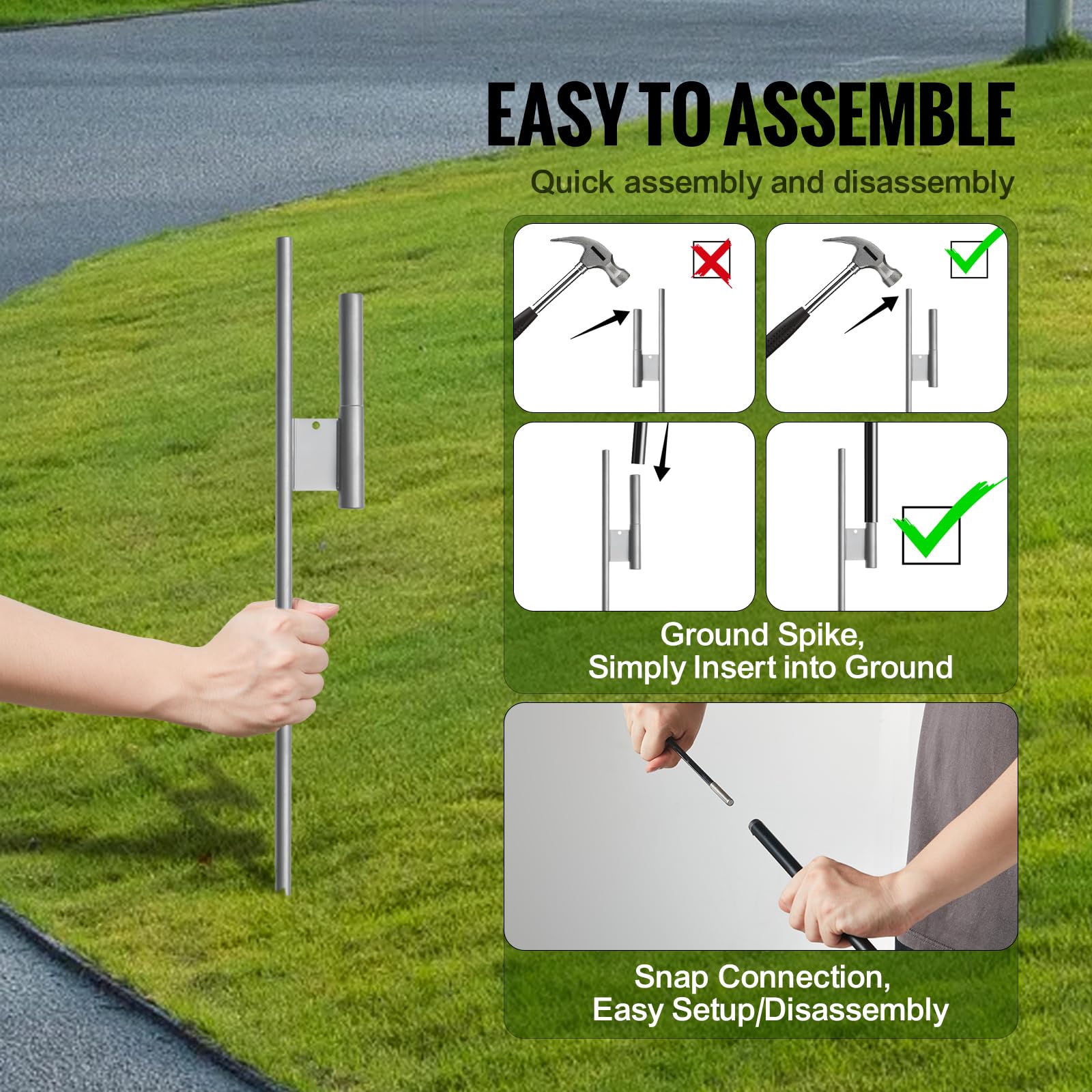 VEVOR snap-lock connections enable quick setup and takedown.