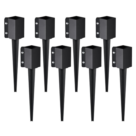 VEVOR fence post anchor 8-pack side view demonstrates solid steel strength for sturdy fencing
