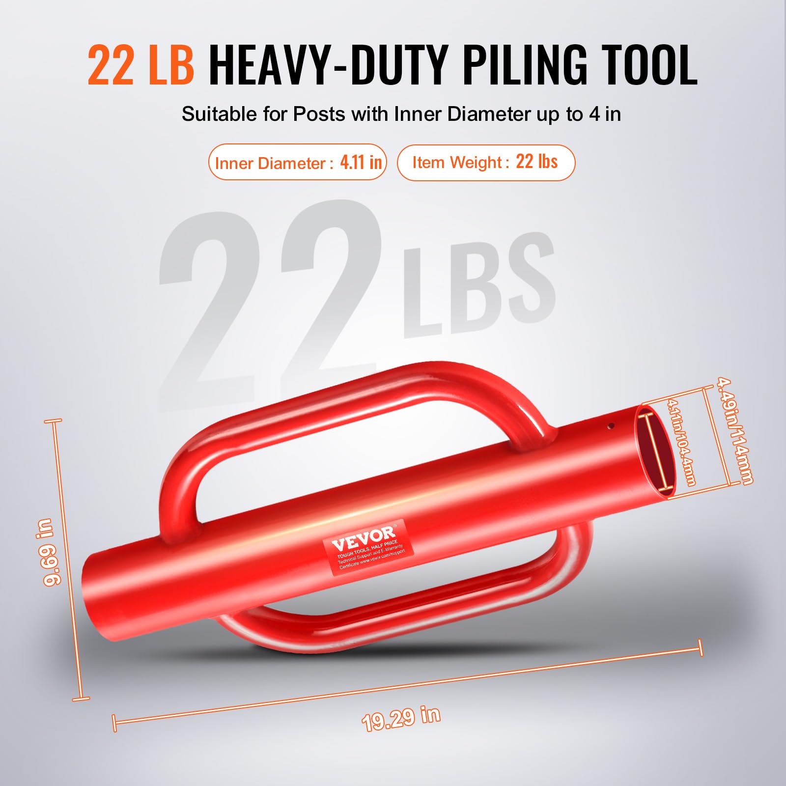 Carbon steel construction of the VEVOR driver for durable outdoor use