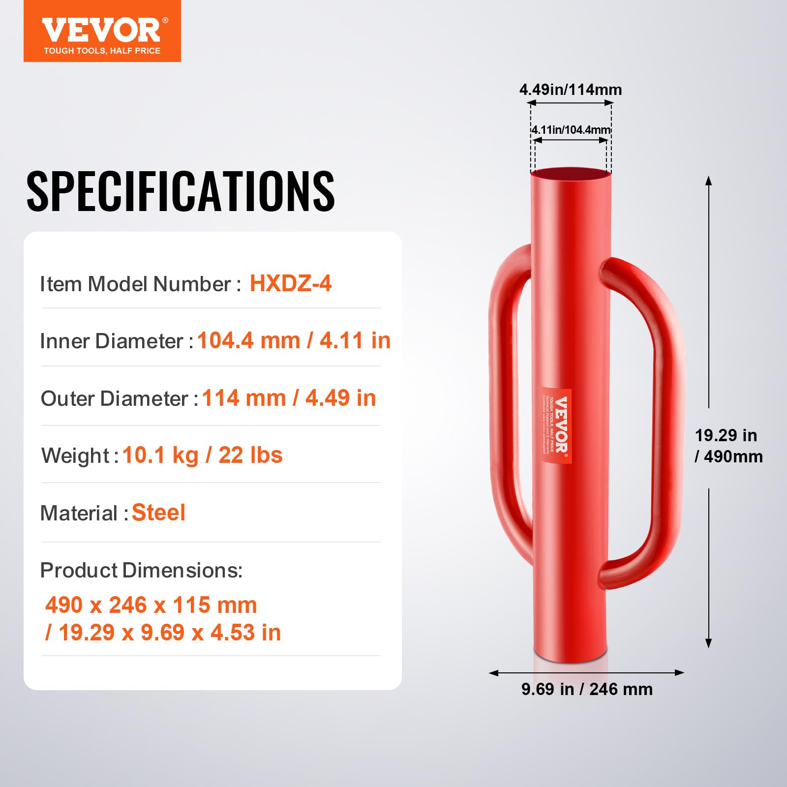 Sturdy build of the VEVOR driver ideal for durable farm fencing tasks