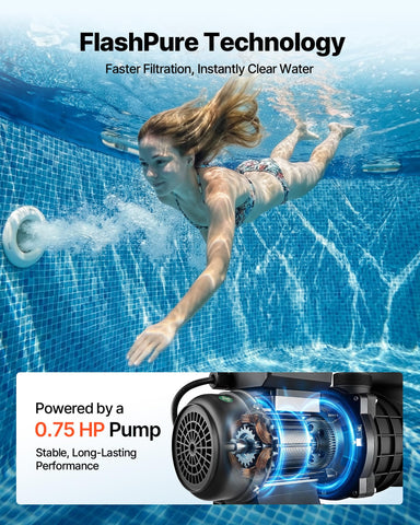 3,500 GPH flow from VEVOR FlashPure enables fast water turnover