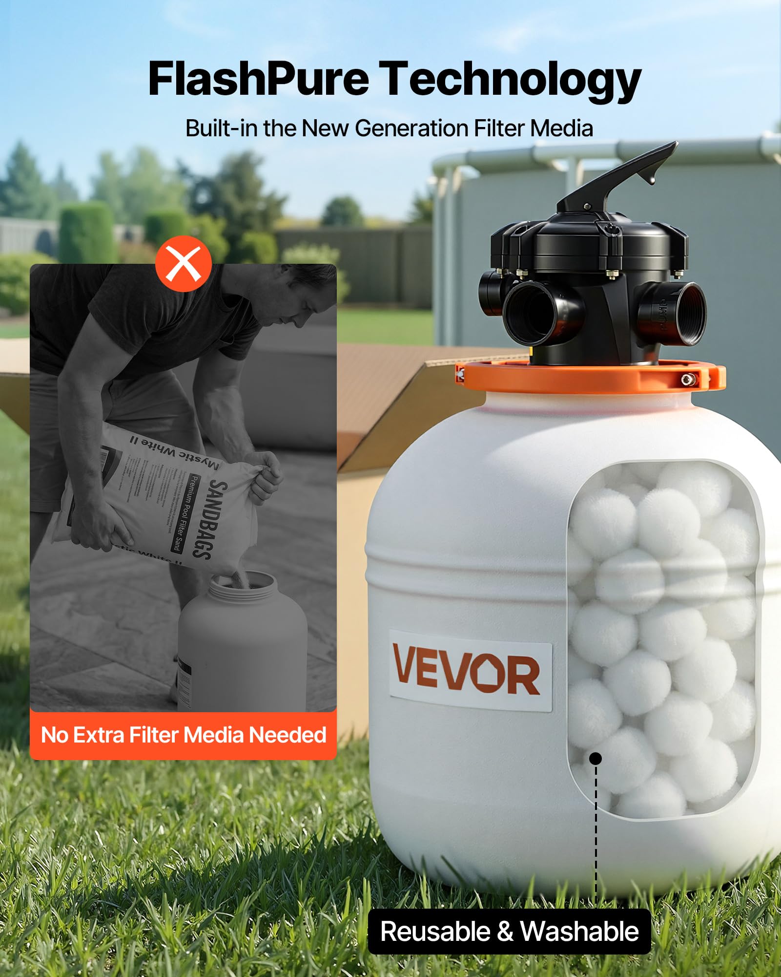 VEVOR FlashPure one-piece design minimizes leaks during maintenance
