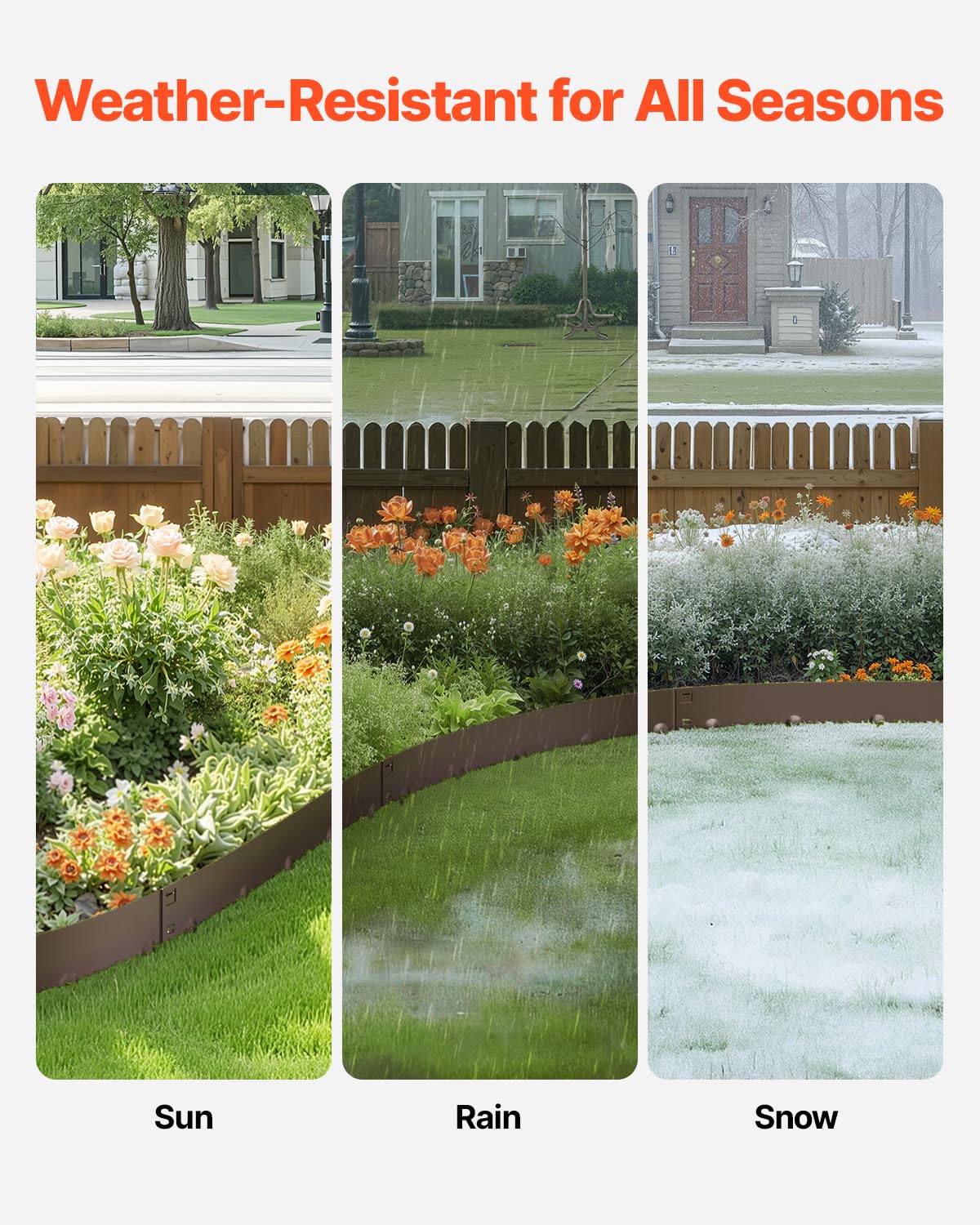 Flexible bendable VEVOR edging adapts to irregular garden shapes.