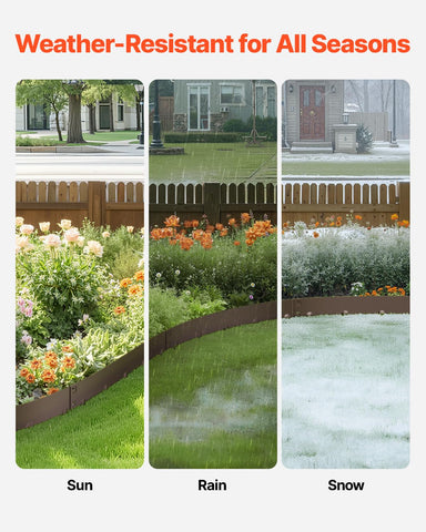 Flexible bendable VEVOR edging adapts to irregular garden shapes.