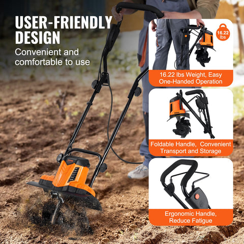 VEVOR foldable handle enables easy transport and storage.