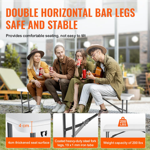 VEVOR folding bench design suits weddings, picnics, and parties.
