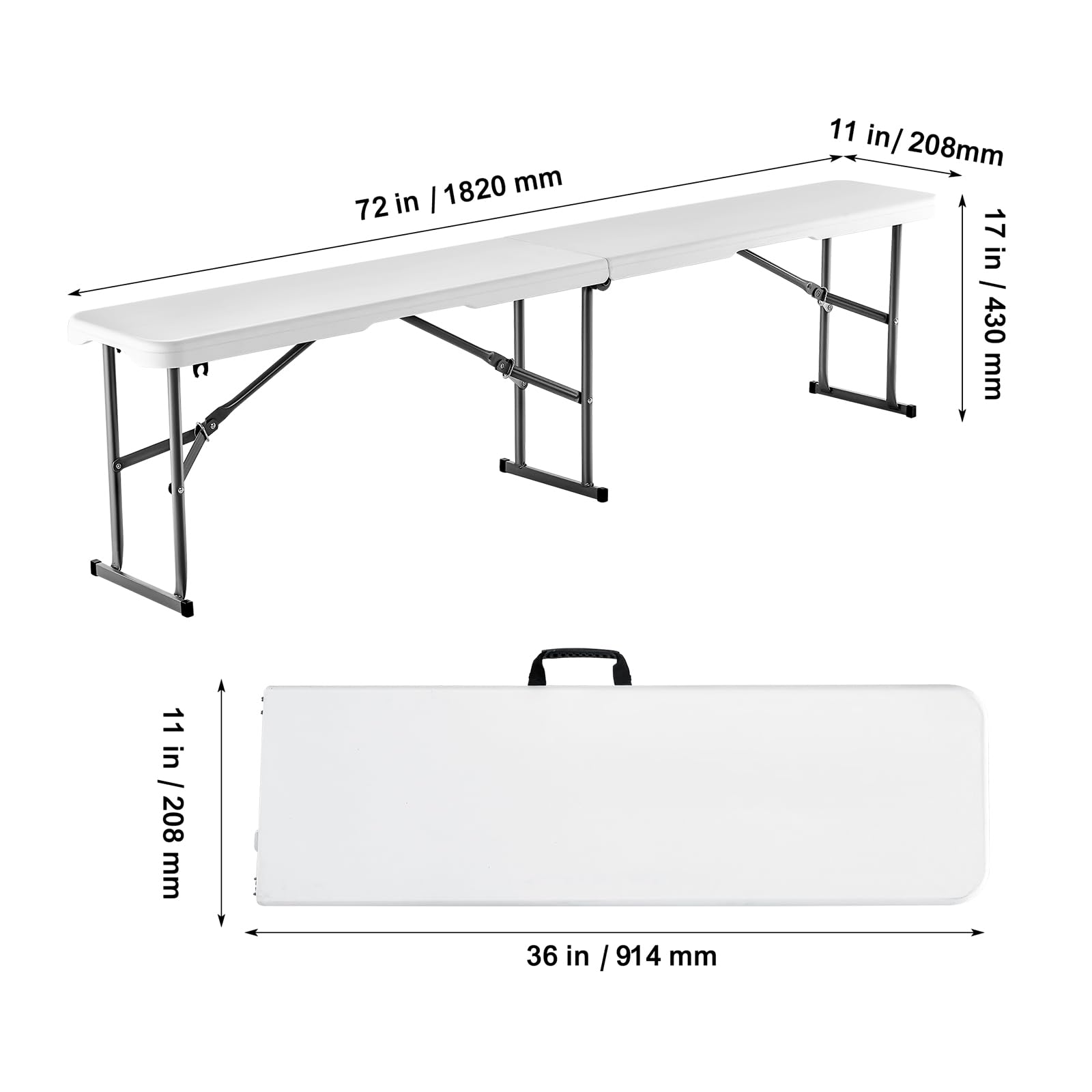 VEVOR bench with handle enables easy carrying between venues.