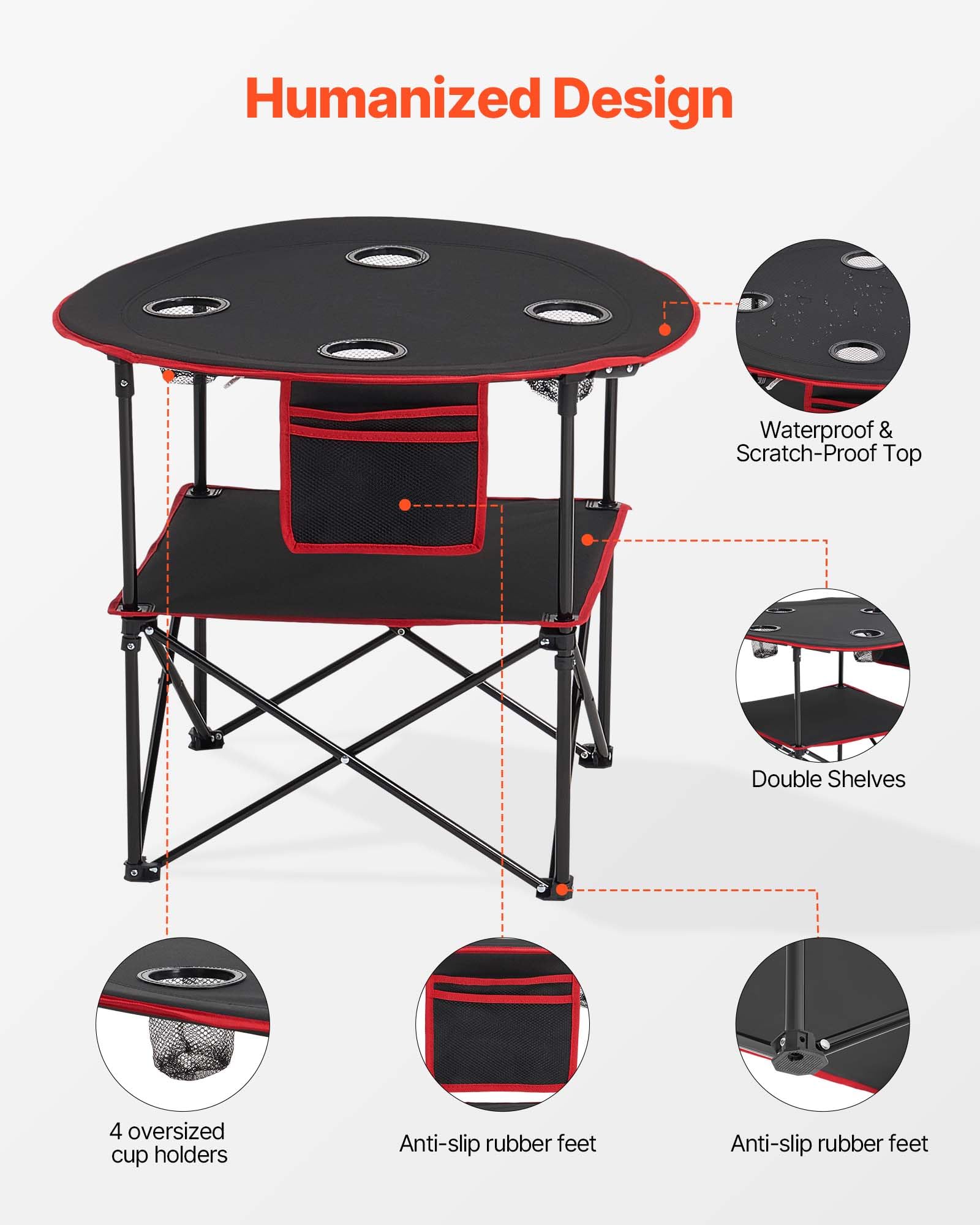 VEVOR folding camping table carried in included carry bag