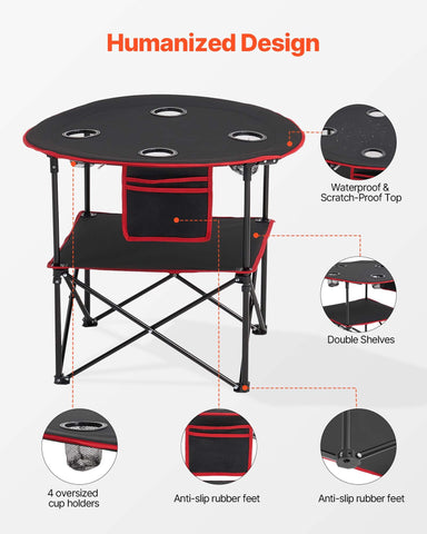 VEVOR folding camping table carried in included carry bag