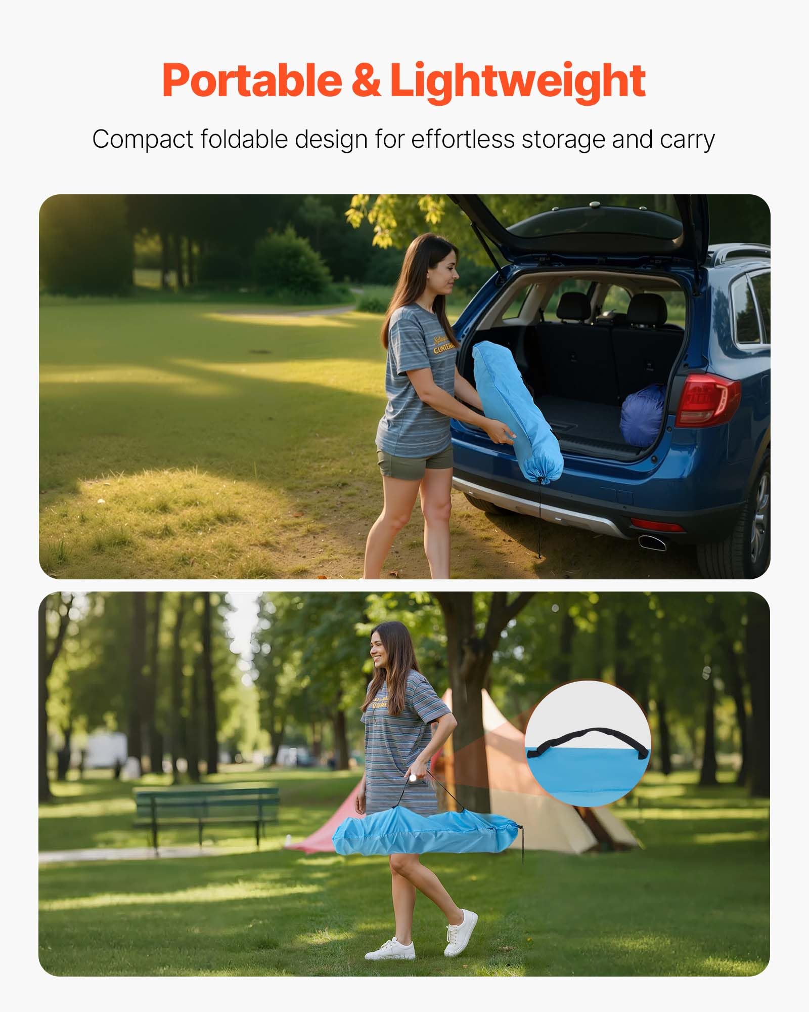 VEVOR folded compact size fits backpack or pannier for minimalist trips