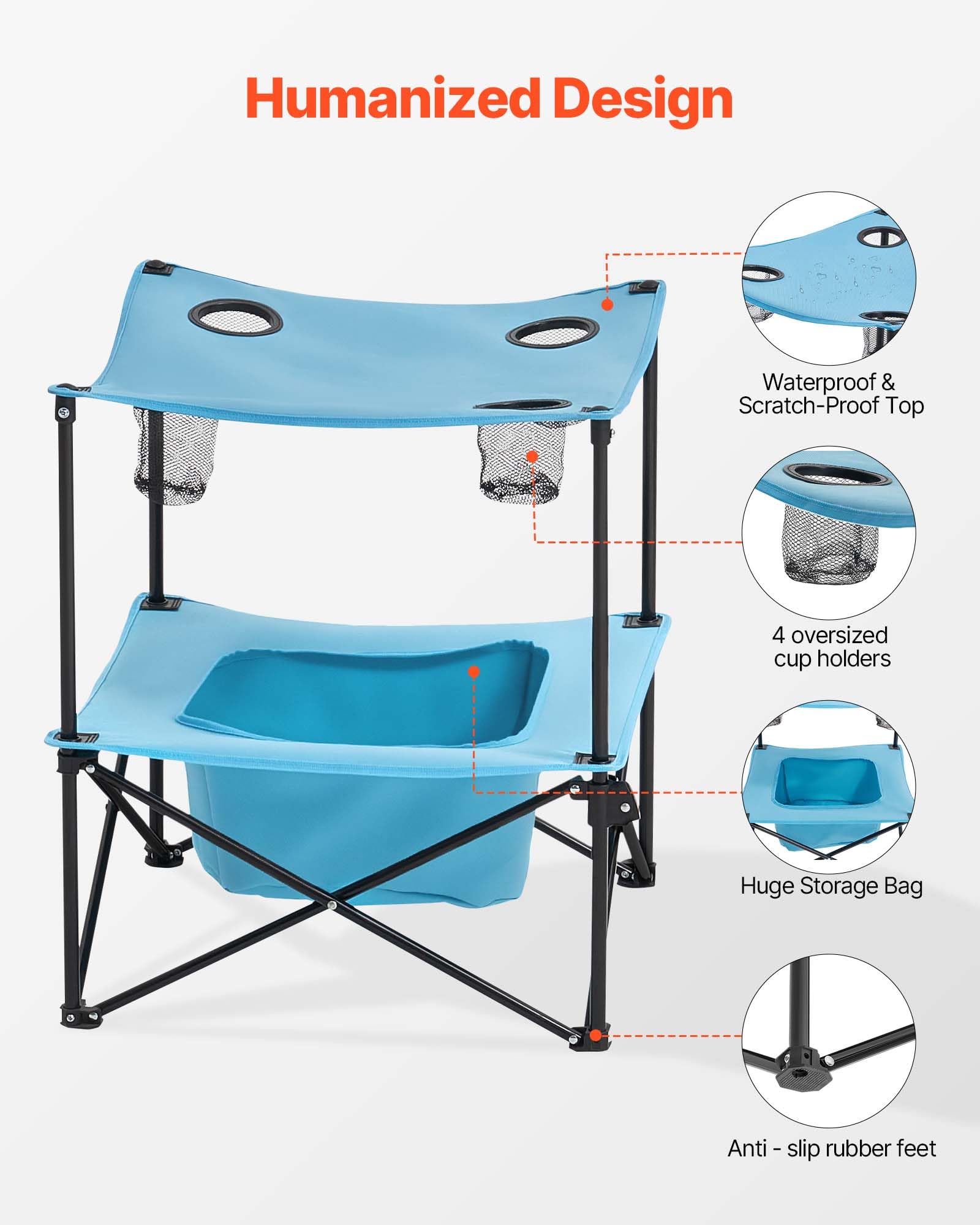 VEVOR lightweight design makes it easy to carry on camping trips