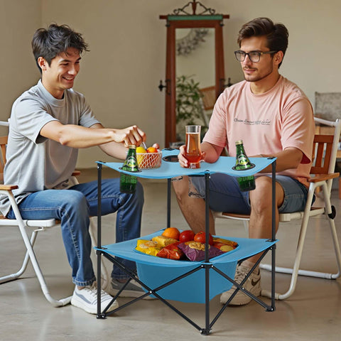 VEVOR table with open frame illustrating tool-free setup and stability