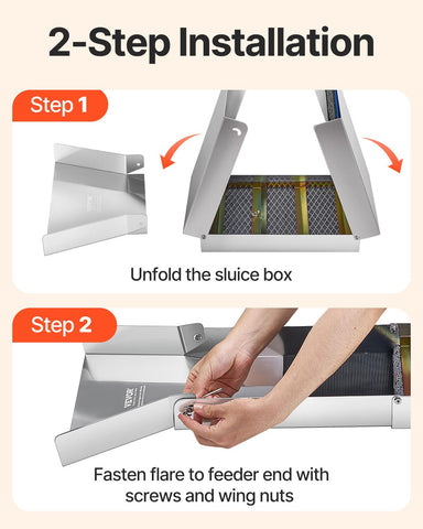 VEVOR folding sluice box level in stream demonstrates stable operation in currents.