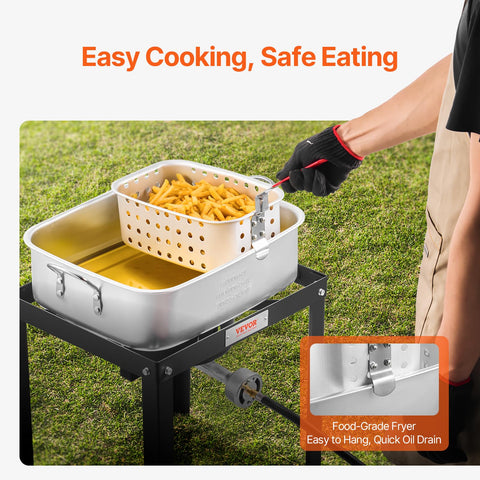 VEVOR food-grade aluminum fryer pot for safe cooking