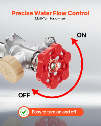 VEVOR frost-proof outdoor faucet with backflow preventer supports garden irrigation