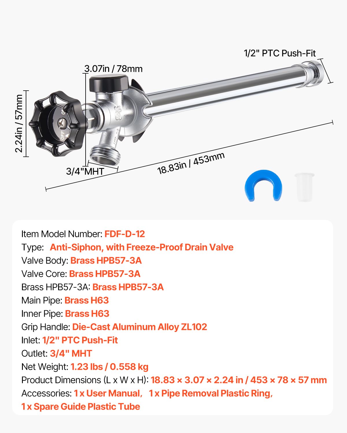 VEVOR frost-proof outdoor spigot in garden setting