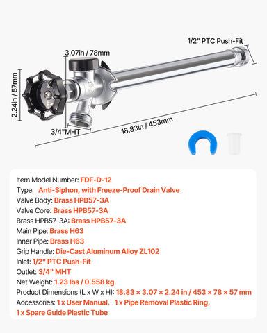 VEVOR frost-proof outdoor spigot in garden setting