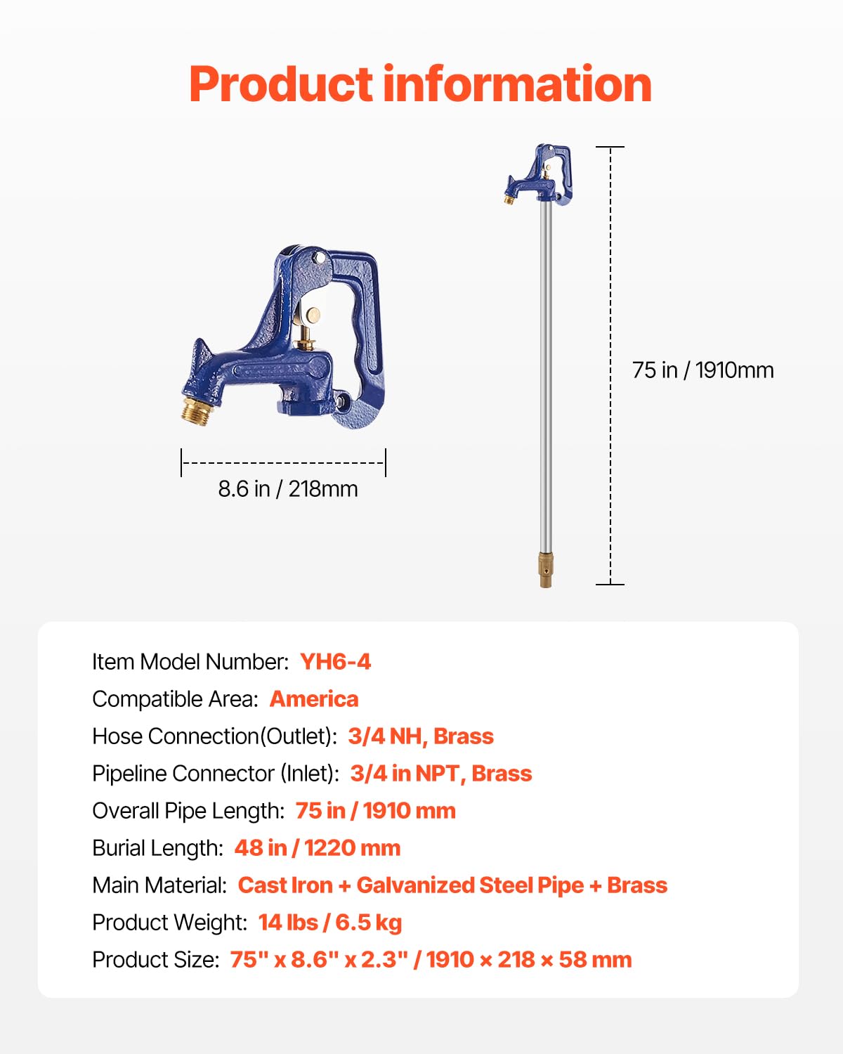 VEVOR hydrant suits garden, car washing, and irrigation tasks.