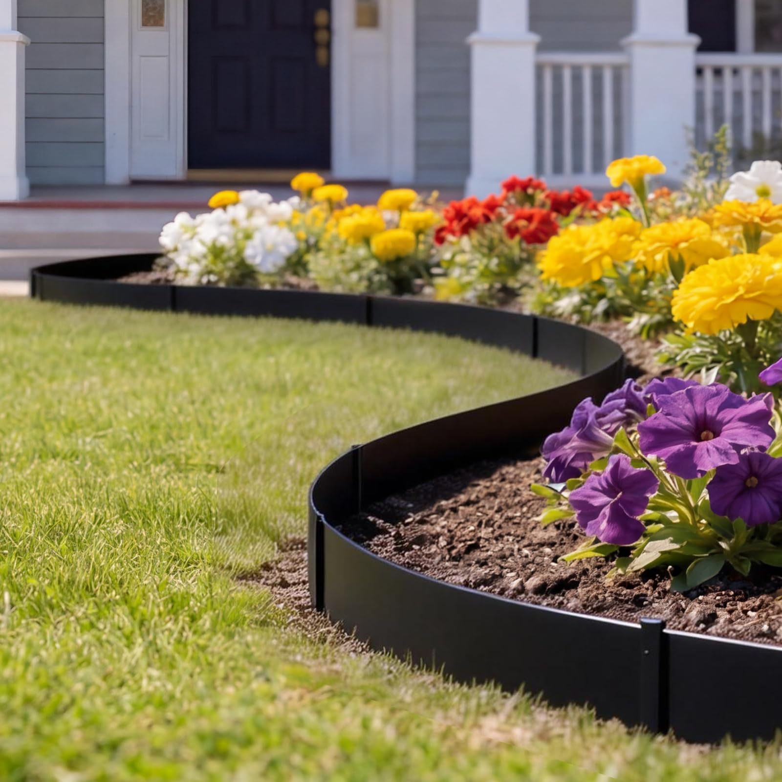 Galvanized finish resists rust, extending edging life outdoors.
