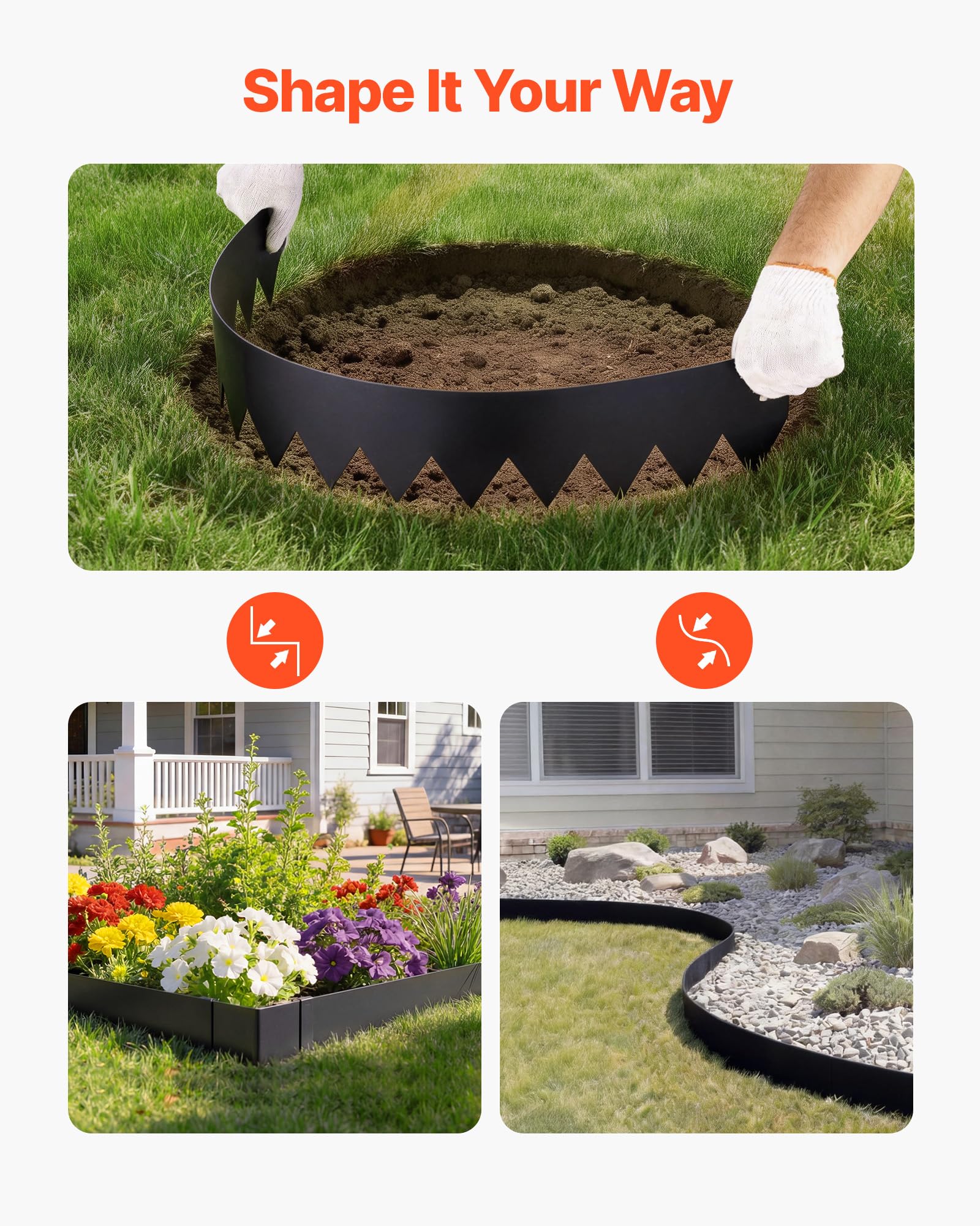 VEVOR quick installation steps help you form neat borders efficiently.