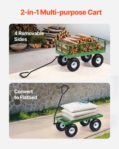 VEVOR garden cart flatbed conversion for transporting bulky materials