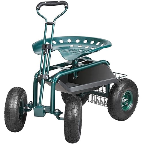VEVOR Green frame of the garden cart supports stable, versatile use