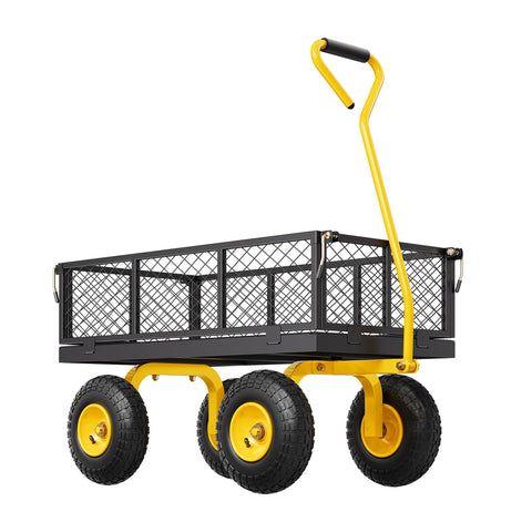 VEVOR garden cart in action, ideal for yards, farms, orchards, and warehouses