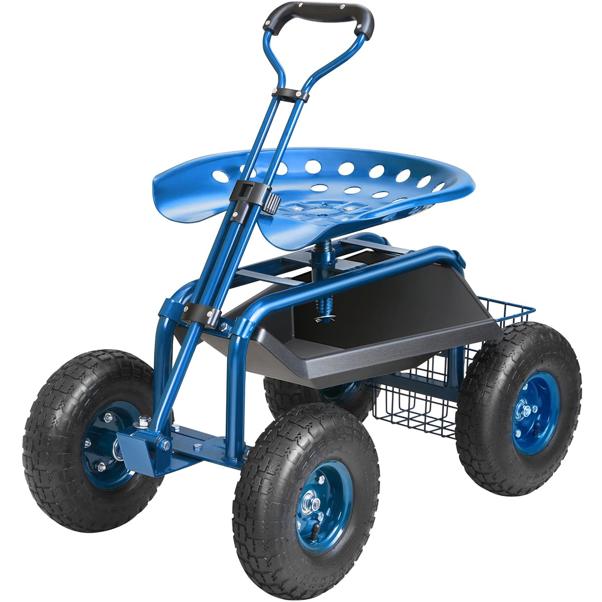 VEVOR garden cart with wheels enables smooth transport across patios and lawns.