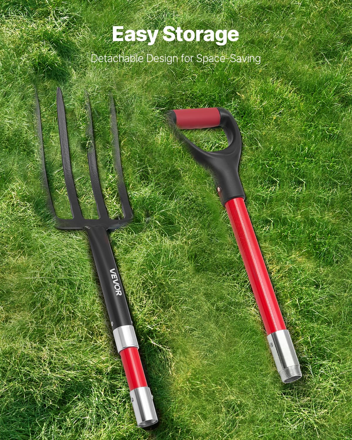 VEVOR garden fork Y grip supports stable handling in wet conditions