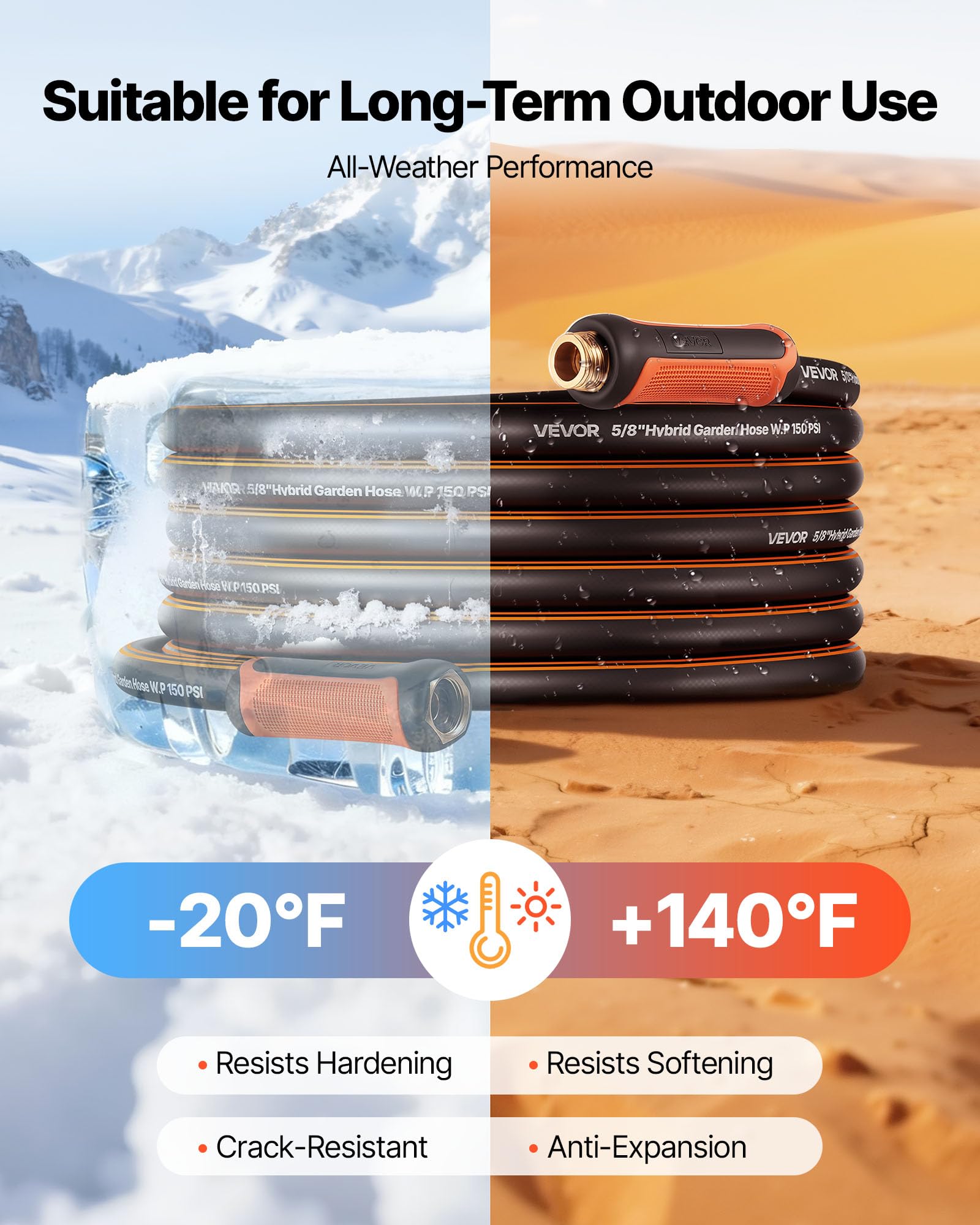VEVOR garden hose anti-kink design supports smooth water flow