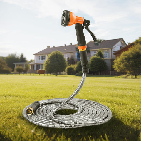 VEVOR garden hose metal 100ft durable construction for long-term use