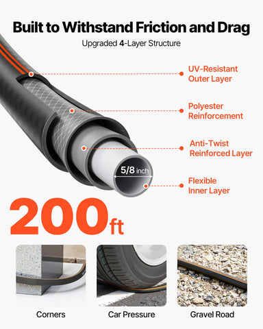 VEVOR 10-pattern nozzle for versatile watering and cleaning tasks.