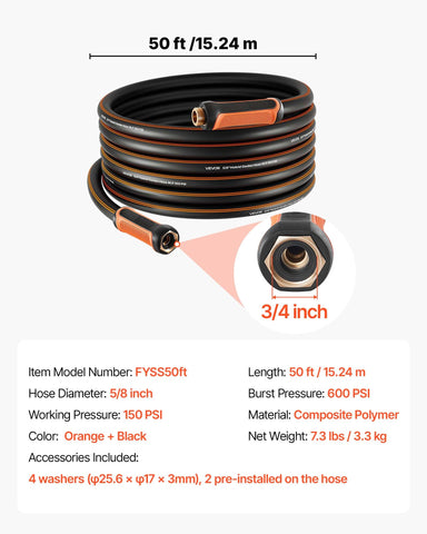 VEVOR garden hose ideal for watering beds and patios