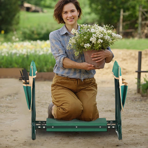 VEVOR Garden Kneeler folded-compact design for easy transport.