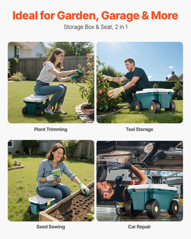 VEVOR Garden Scooter capacity: supports up to 275 pounds.