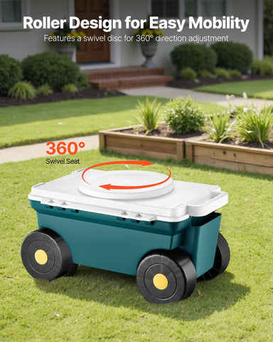 VEVOR Garden Scooter wheels: smooth movement across lawn and yard.