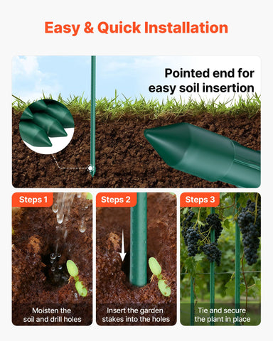 VEVOR tomato climbing stake supports tall vines for healthier growth.