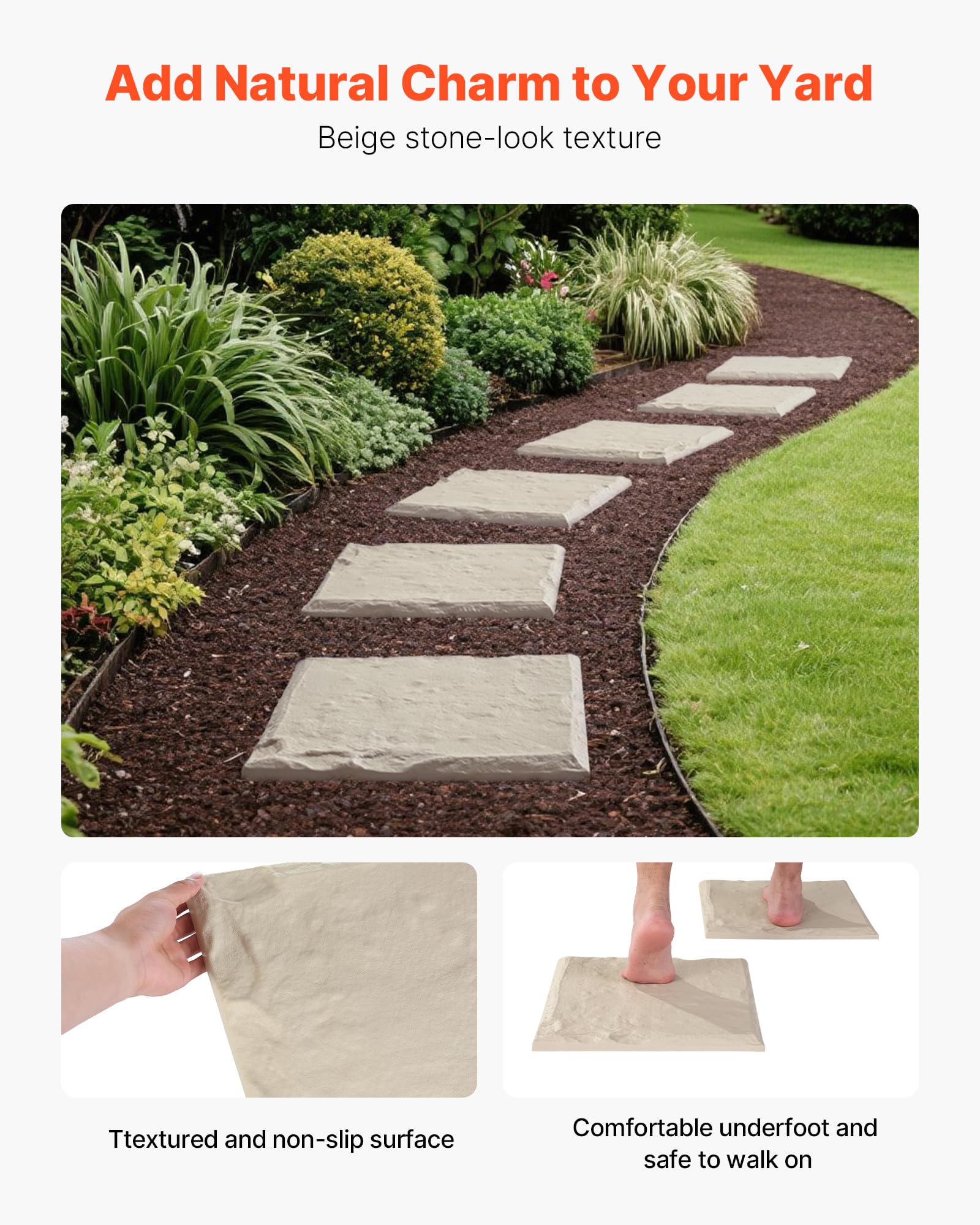 VEVOR stepping stones install quickly without tools for flexible straight or curved layouts