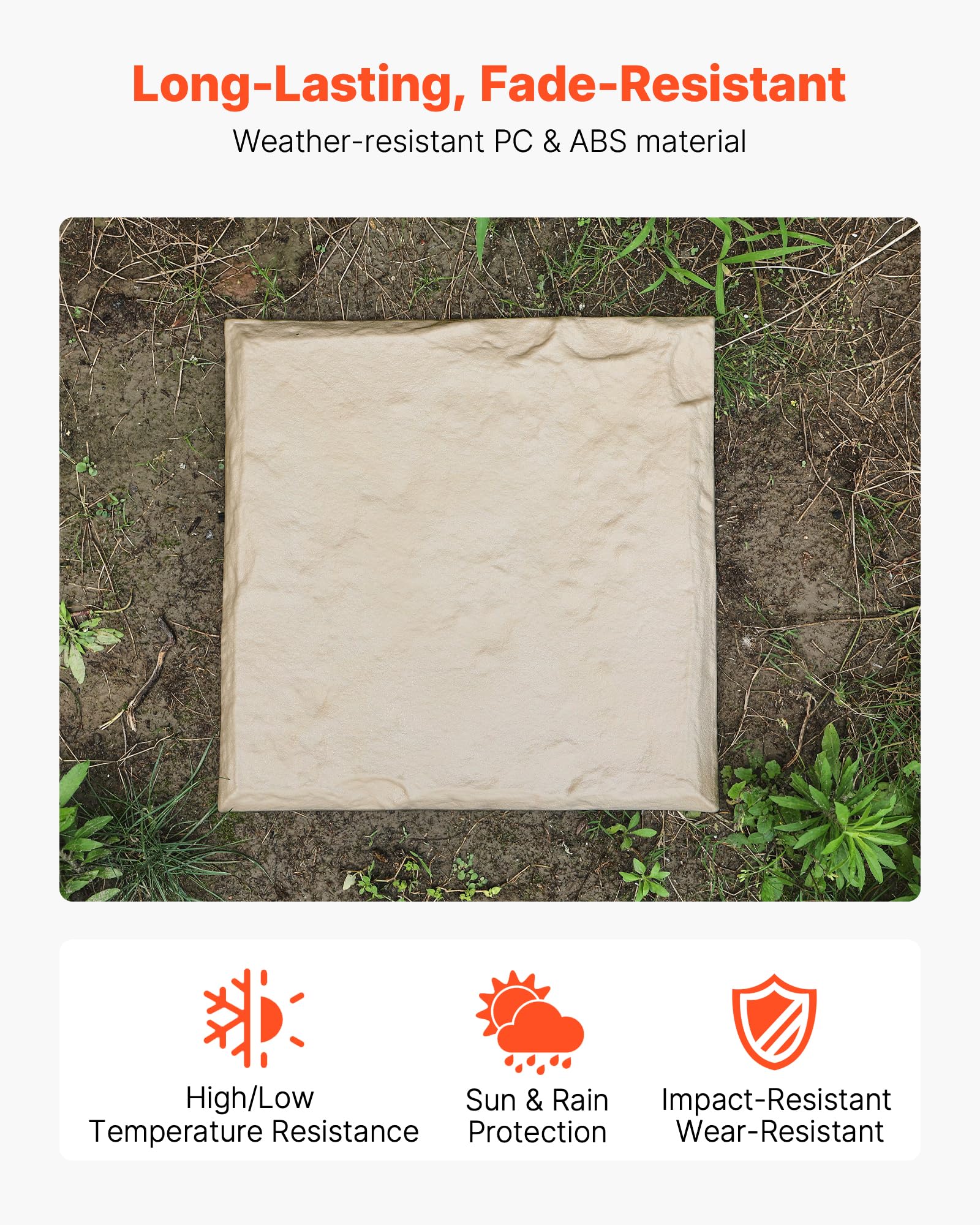 VEVOR stepping stone with stakes ensures secure placement for durable garden paths