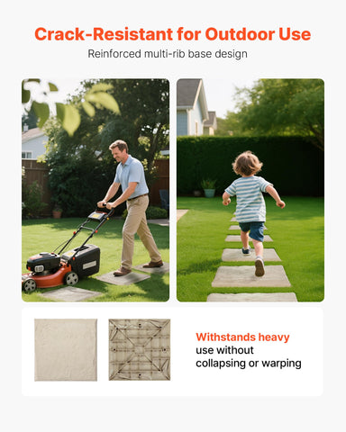 VEVOR beige stone-look stepping stone blends with landscape while staying cool in sun