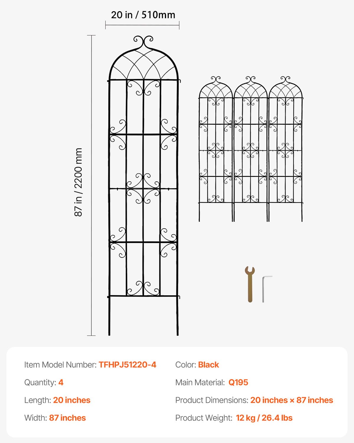 VEVOR garden trellis all-weather-durability resists rain and sun damage over time.