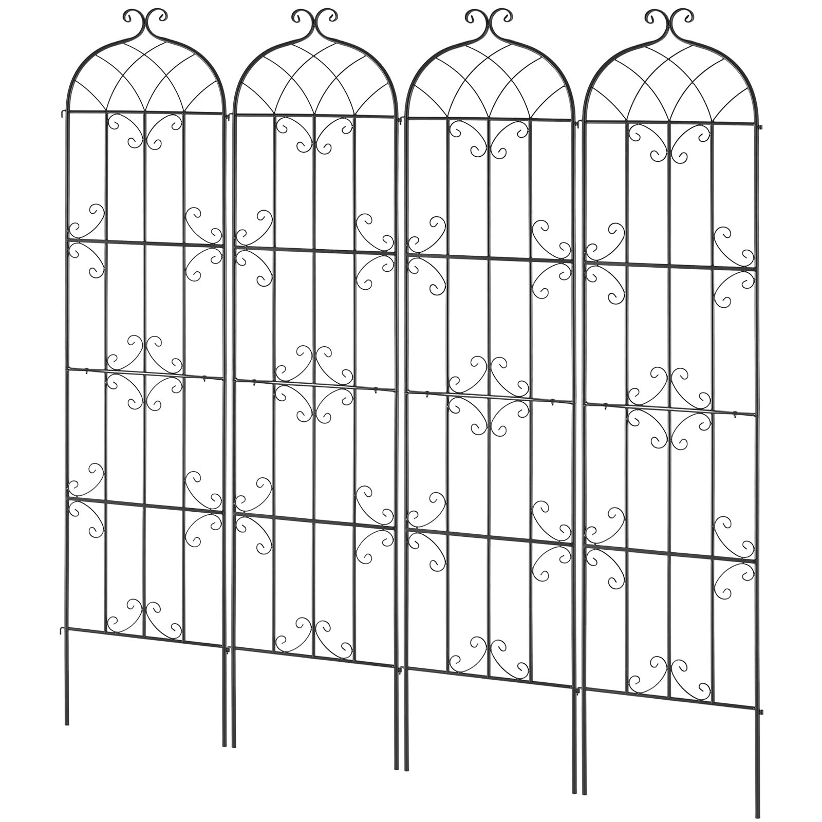 VEVOR garden trellis four-pack offers flexible supports for multiple plants.