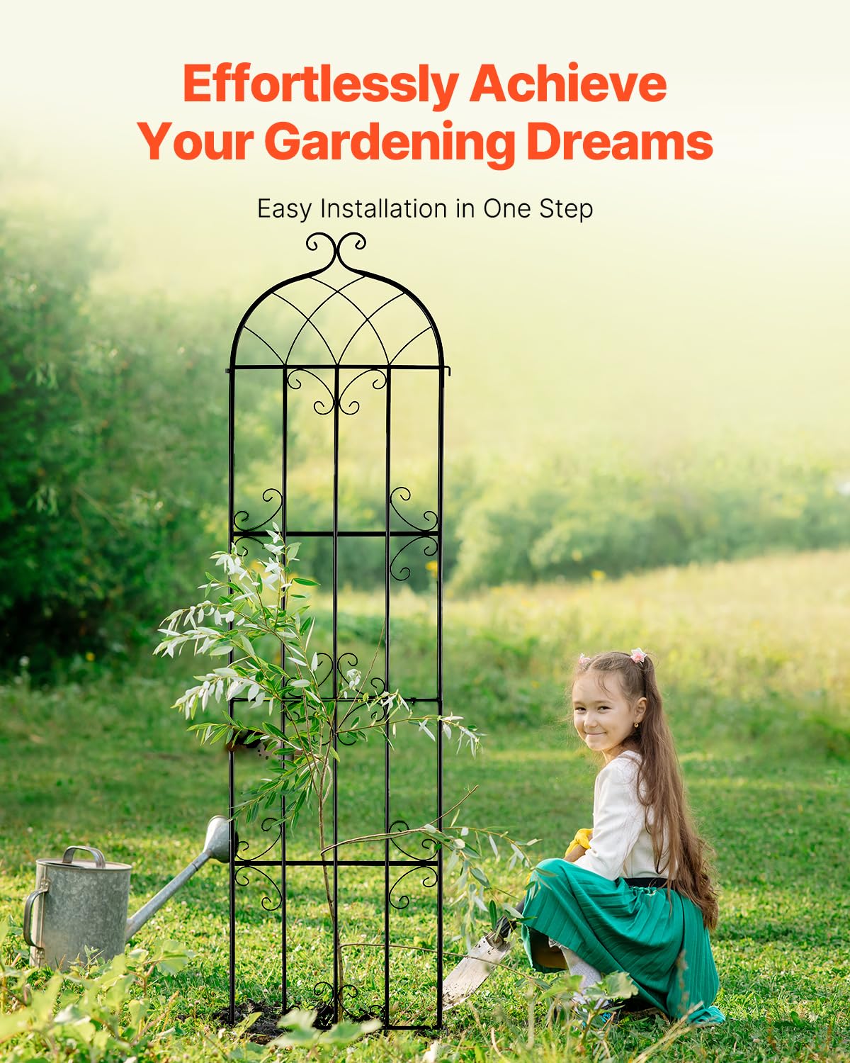 VEVOR garden trellis outdoor-courtyard adds a chic focal point wherever installed.