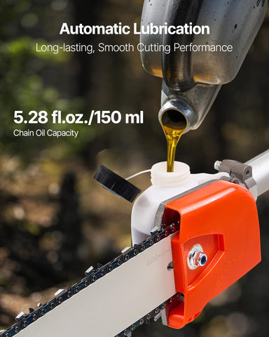 30-ounce fuel tank enables longer cutting sessions outdoors with the VEVOR saw.