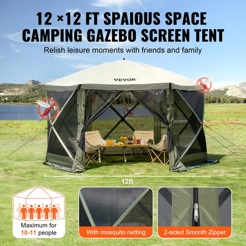 VEVOR gazebo features double-sided zipper for smooth access